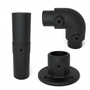 Runde sorte rørfittings