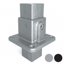 Fyrkantskoppling fot till rörsystem genomgående