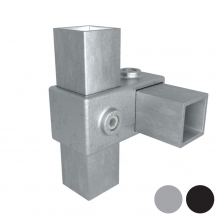 Firkantsrørkobling 90° Udvendig