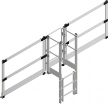 Fasadstege Avslut med grind och brett skyddsräcke