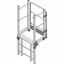 Facadestige afslutning med gelændere og låge Lang