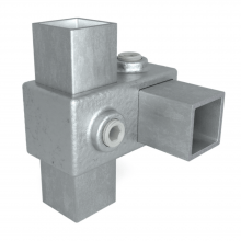 Firkantet krydsfitting 90° galvaniseret