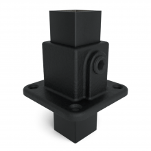 Firkantet gennemgående fodkobling Sort 40 mm