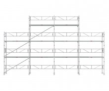 Facadestilladspakke Alu 12x6 m m/gavltop