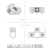 Firkantet 4-vejs fitting Sort
