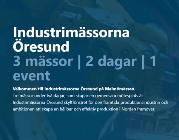 Möt oss på Industrimässorna Öresund 2025 i Malmö!