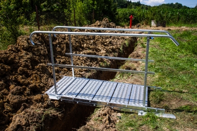 miljöbild på monterad byggtrappa i liggande utförande