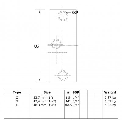 Rørkobling 45° 48,3 mm