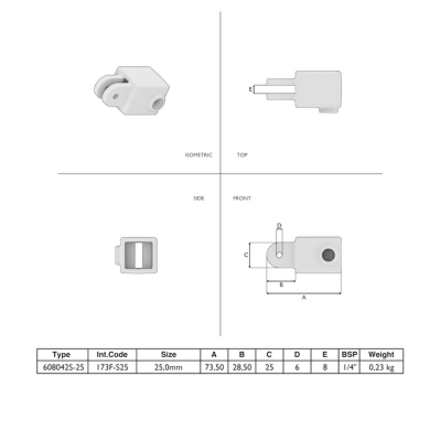 Fyrkantskoppling Vridbar Enkelhylsa