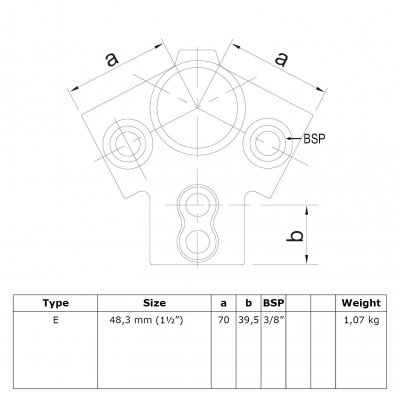 Rørkobling til tagspær 48 mm