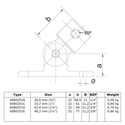 Rørkobling Vinklet Fod