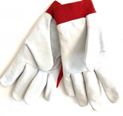 Arbetshandske, skinn, montagehandske, takpapp, bränna