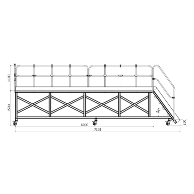 Arbetsplattform 6 x 1,5m gallerdurk