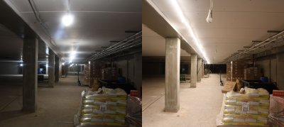 Bild som visar hur effektiv vanlig belysning är jämnfört med ledslingor