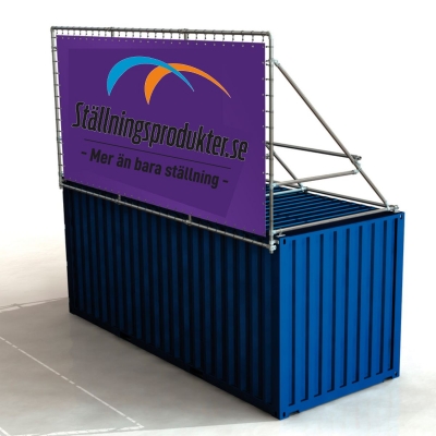 Containerbanner, skyltställ för 20 fots container