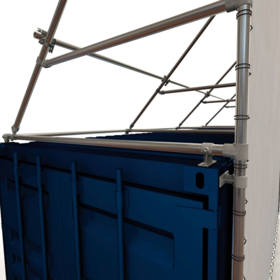 Containerbanner, skyltställ för 20 fots container