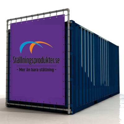 Containerbanner, skyltställ för kortsidan av 20 fots container