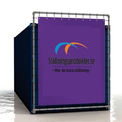 Containerbanner, skyltställ för kortsidan av 20 fots container