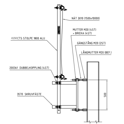Combisafe stolpe hallsystem 4150