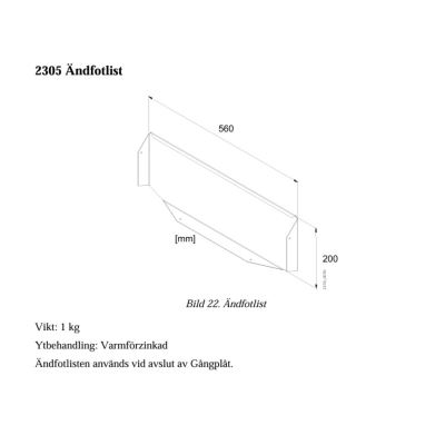 Combisafe Ändfotlist 2305