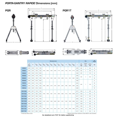 Bukkran 1000kg Porta Gantry Rapide