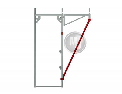 Diagonalstiver til konsol 1,77 m m/2 halvkoblinger
