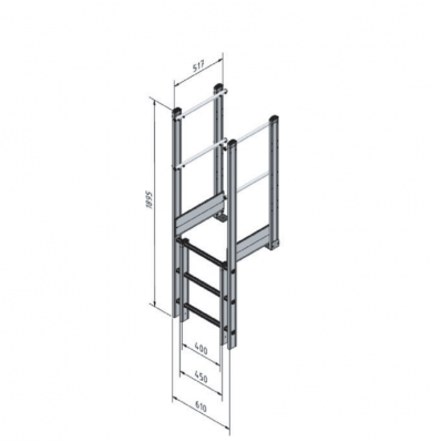 Fasadstege Avslut med sidoräcken