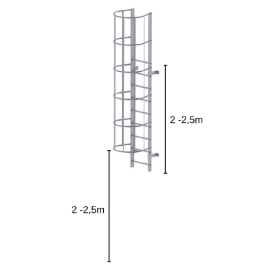 Facade­stige forhøjet 2–2,5 m inkl. faldsikring