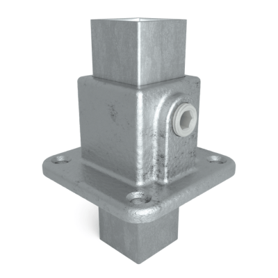Firkantet fodkobling gennemgående galvaniseret 40 mm