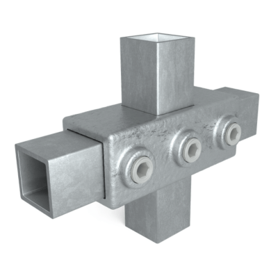 Firkantet gennemgangsfitting galvaniseret