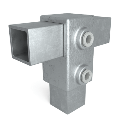 Firkantet kort T-fitting galvaniseret