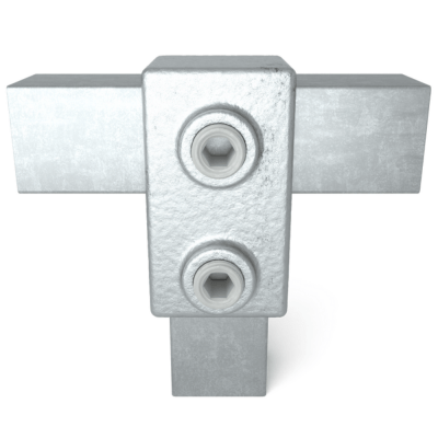 Firkantet kort T-fitting galvaniseret