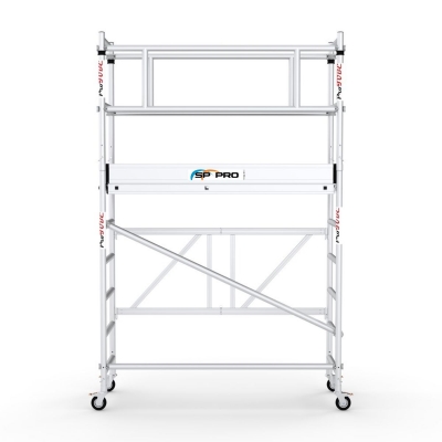 hantverkarställning i aluminium smal med 4 meters arbetshöjd från SP PRO från sidan