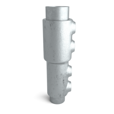 Rørkobling overgangsmuffe 33,7-26,9 mm Sølv