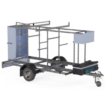 Låsbar trailer til rullestillads