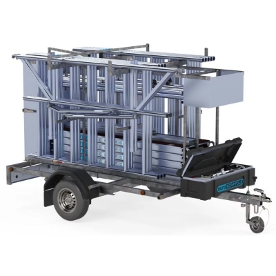 Låsbar trailer til rullestillads