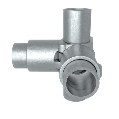 Rørkobling 3-vejs med åbning 48,3mm Galvaniseret