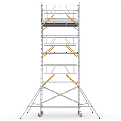 rullställning bred 8m silvrig och gul