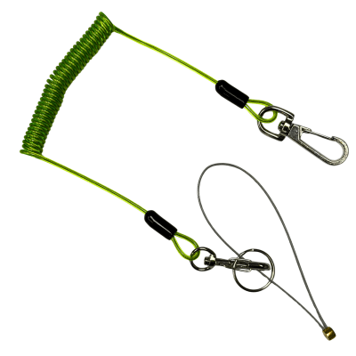 Spiralkonstruktion holder linen kompakt og ude af vejen, når den ikke er belastet.