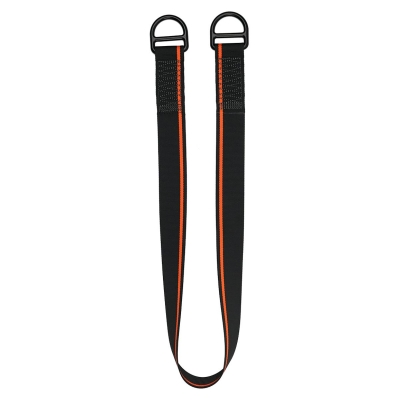 Svart och orange förankringssling med öglor 120cm