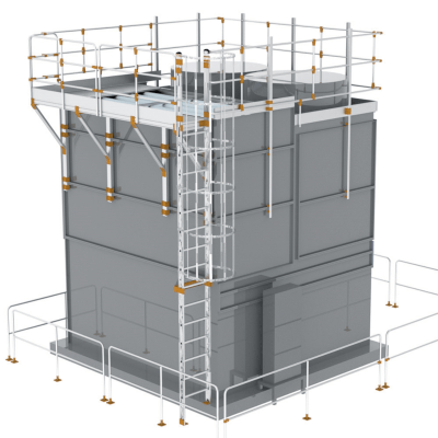 Arbejdsplatform til køle- og industritårne