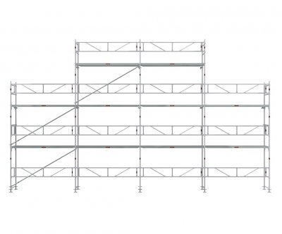 Facadestilladspakke Alu 12x6 m m/gavltop