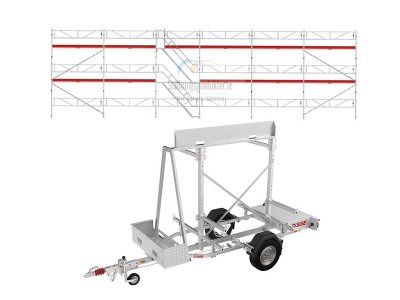 Stilladstrailer med 120 m² Modul ALU
