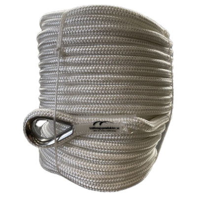 Vitt ställningsrep med ögle för vinsch av material