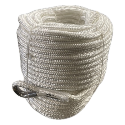 Vitt ställningsrep med ögle för vinsch av material