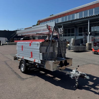 Fullpackad ställningskärra med 120kvm villapaket ramställning aluminuim