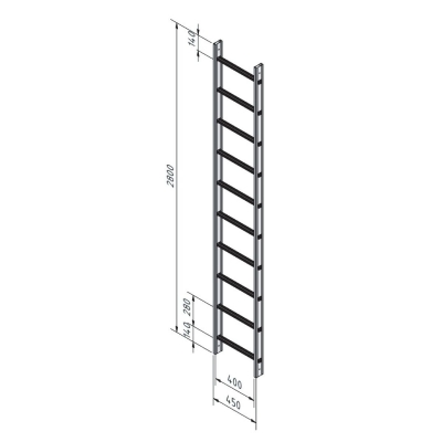 Facadestige 2800 mm ALU
