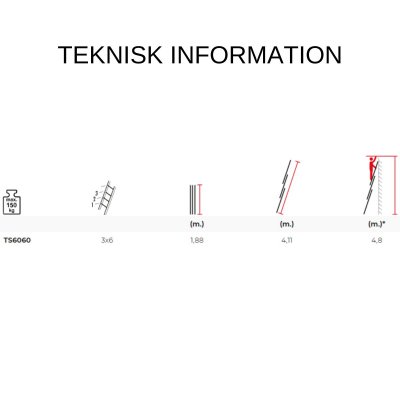 Skydestige 4,1 m 3-delt