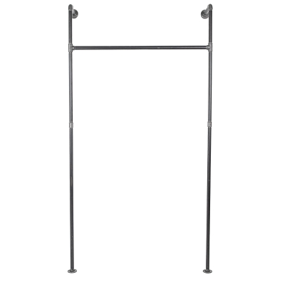 Väggmonterad klädställning stålgrå 105x150 med mitträcke