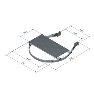 Foldbar platform til facadestige